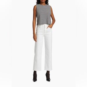 MOTHER Women's Crisp White Straight Leg Jeans